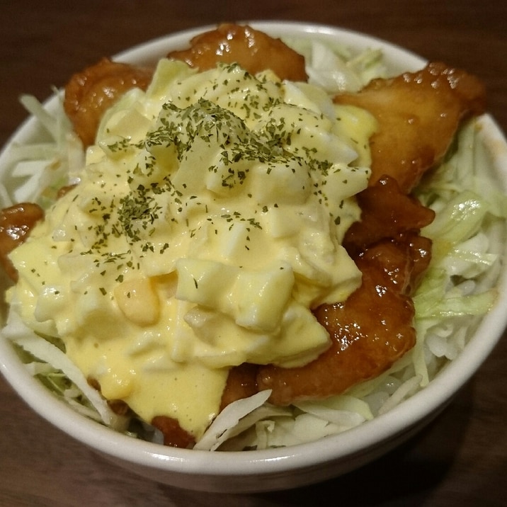 鶏むね肉の照り焼き&タルタルソース丼